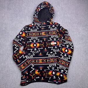 Dravus Pullover Hoodie Aztec Snap Button Medium Southwest